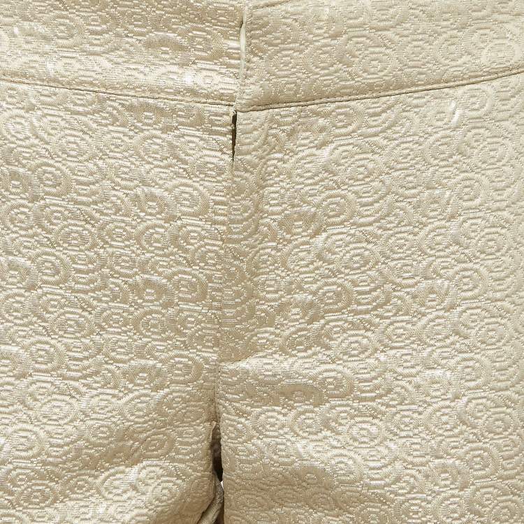 Pre Owned Just Cavalli Gold Jacquard Pants L