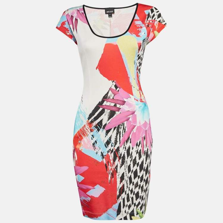 ワンピース JUST CAVALLI Woman Dress Multicolor 75PAO932NS328 637 Just Cavalli Multicolor Printed Jersey Mini Dress S Just