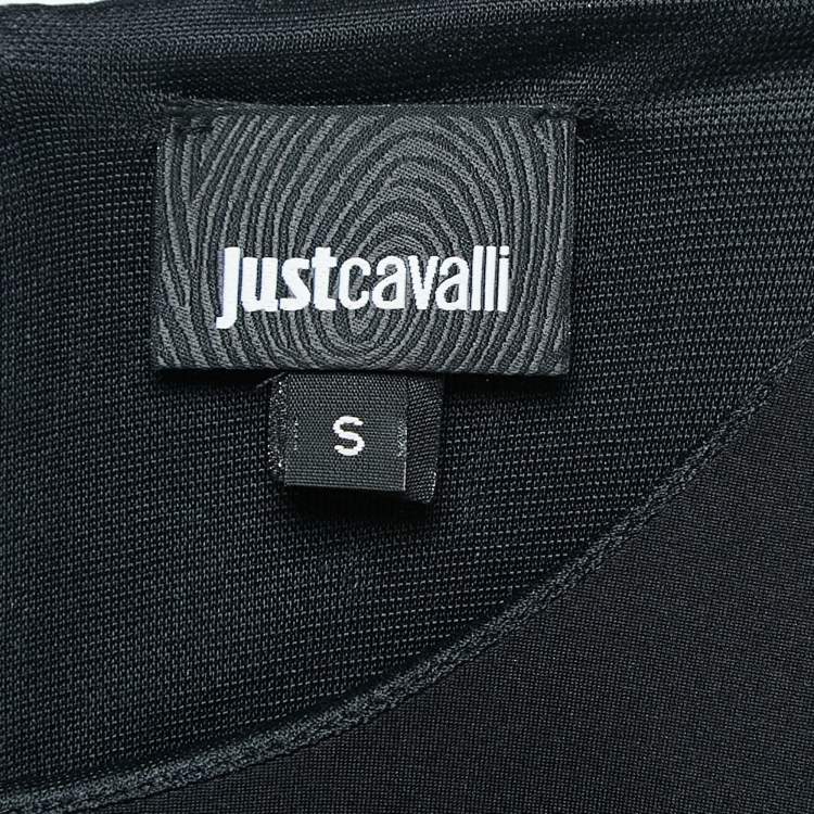 Pre Owned Just Cavalli Black Printed Jersey Bodycon Dress S