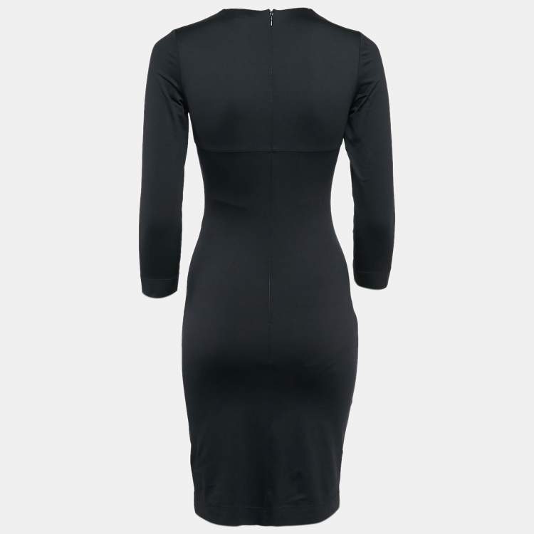 Pre Owned Just Cavalli Black Printed Jersey Bodycon Dress S