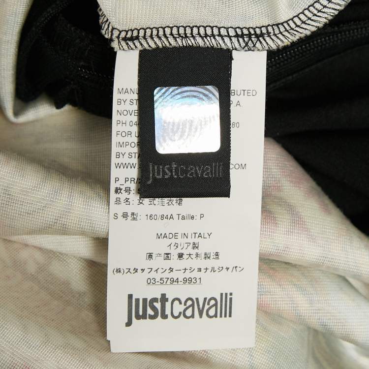 Pre Owned Just Cavalli Black Printed Jersey Bodycon Dress S