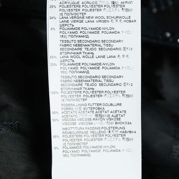 Pre Owned Just Cavalli Black Embellished Wool Blend Long Coat S