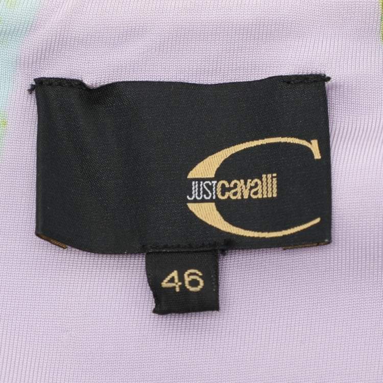 Pre Owned Just Cavalli Multicolor Printed Jersey Midi Skirt XL