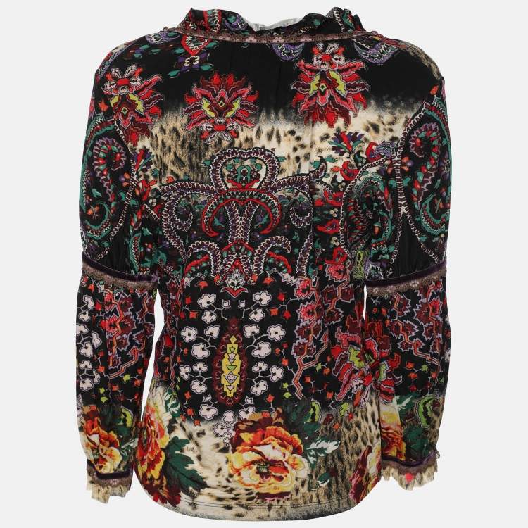 Pre Owned Just Cavalli Multicolor Viscose Blend Top L