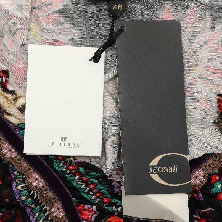 Pre Owned Just Cavalli Multicolor Viscose Blend Top L