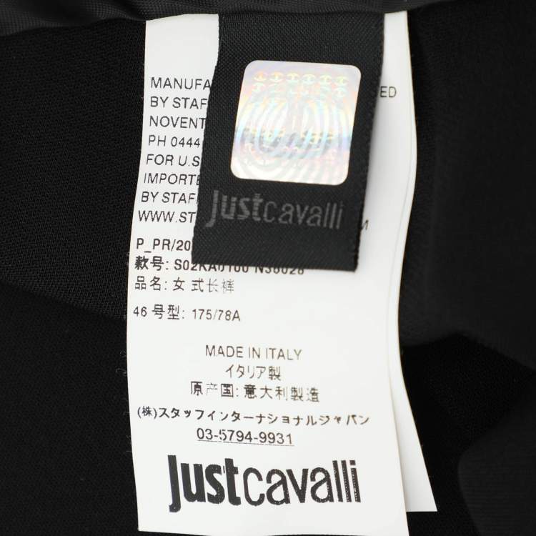 Pre Owned Just Cavalli Black Viscose Blend Trousers L