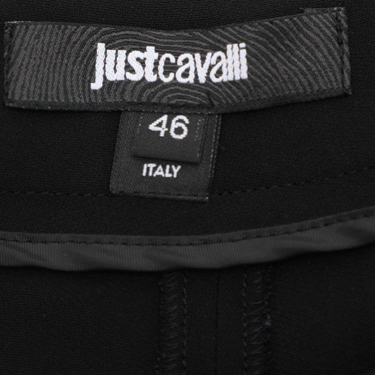Pre Owned Just Cavalli Black Viscose Blend Trousers L