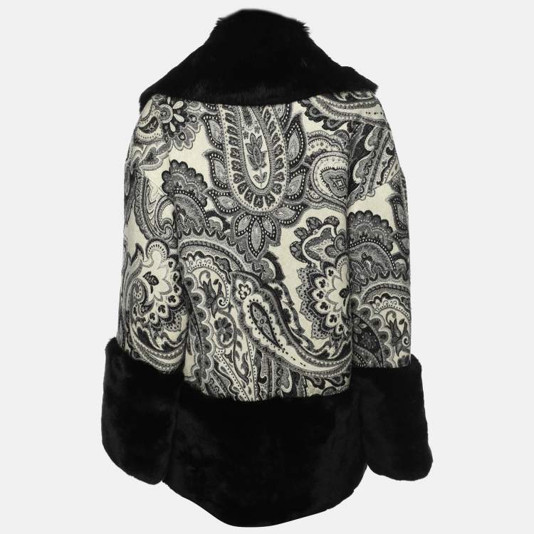 Pre Owned Just Cavalli Grey/Black Wool Blend Jacket S