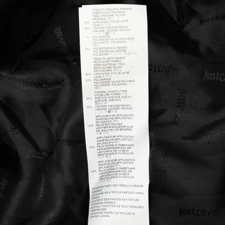 Pre Owned Just Cavalli Grey/Black Wool Blend Jacket S