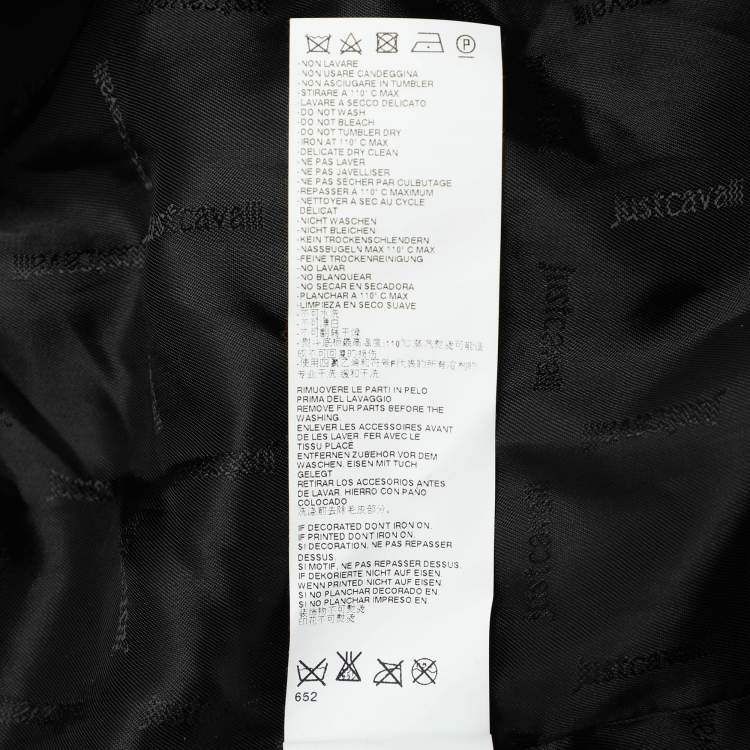 Pre Owned Just Cavalli Grey/Black Wool Blend Jacket S