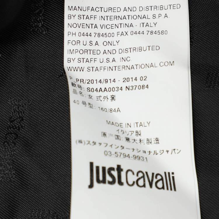 Pre Owned Just Cavalli Grey/Black Wool Blend Jacket S
