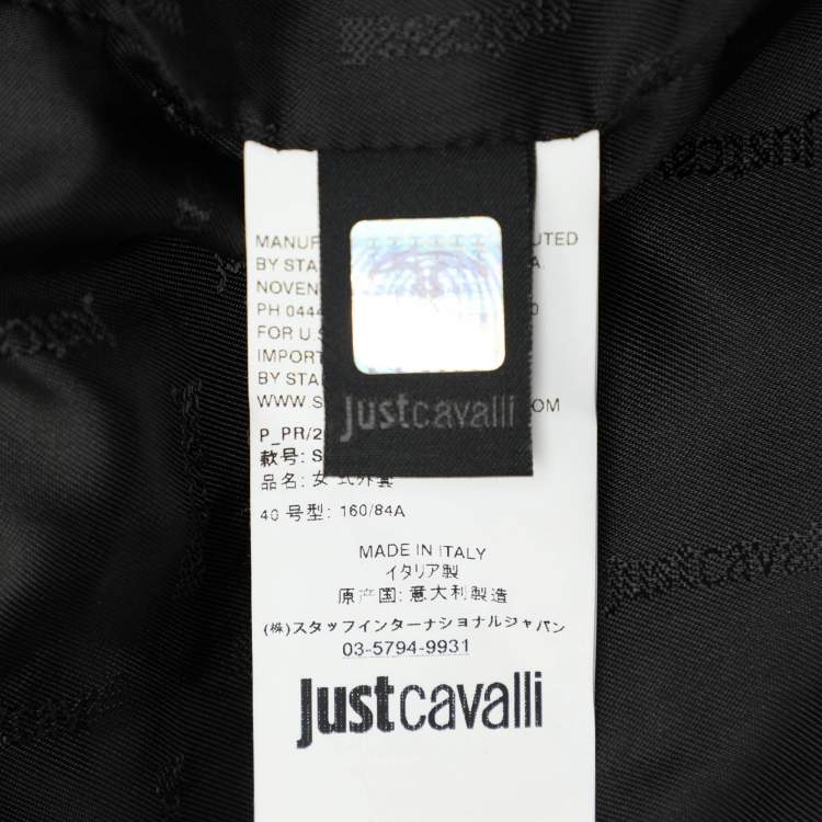 Pre Owned Just Cavalli Grey/Black Wool Blend Jacket S