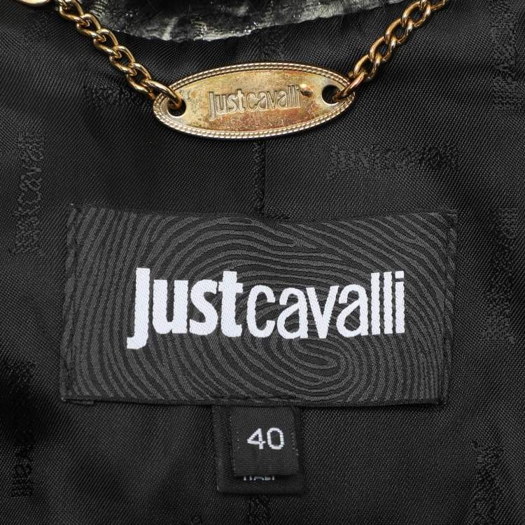 Pre Owned Just Cavalli Grey/Black Wool Blend Jacket S