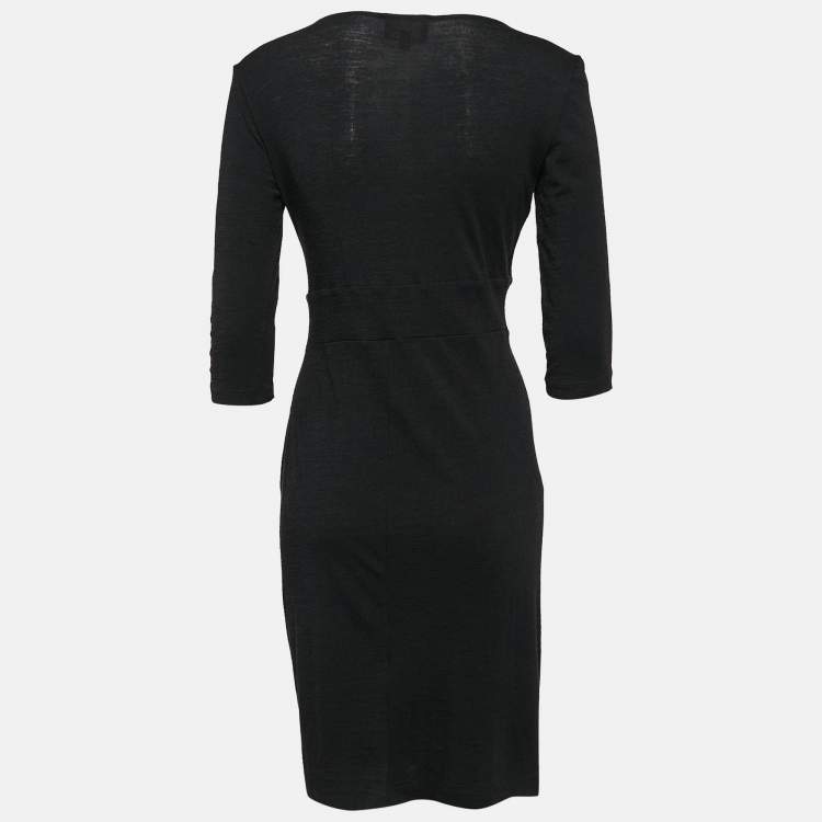Pre Owned Just Cavalli Black Jersey Draped Short Dress M