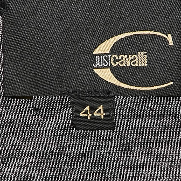 Pre Owned Just Cavalli Black Jersey Draped Short Dress M