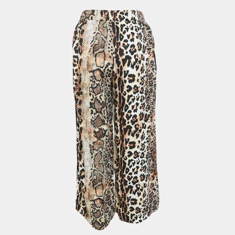 Pre Owned Just Cavalli Multicolor Snake Print Crepe Wide-Leg Palazzo Pants M