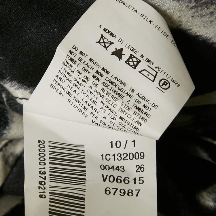 Pre Owned Just Cavalli Black/White Zebra Print Satin Silk Shirt M