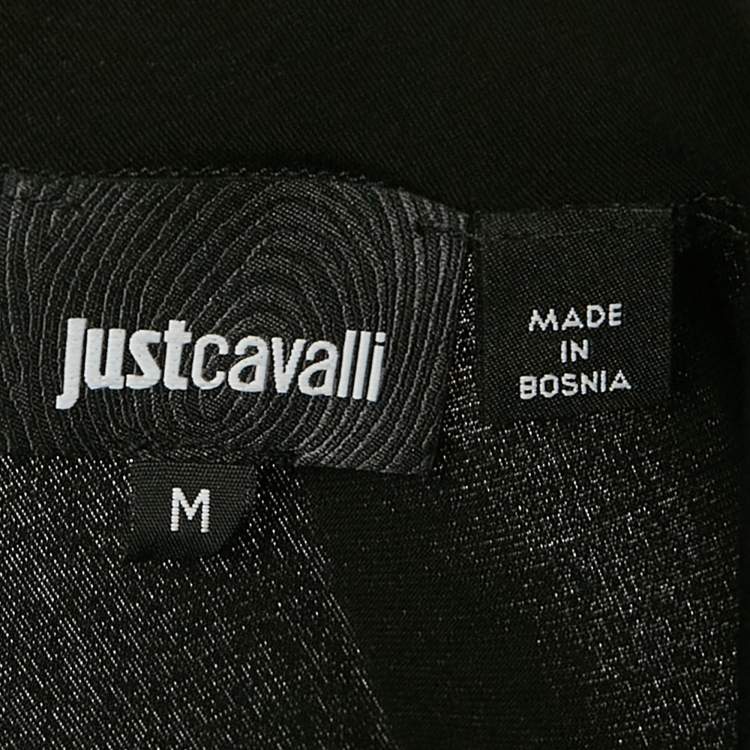 Pre Owned Just Cavalli Black Jersey Asymmetric Top M