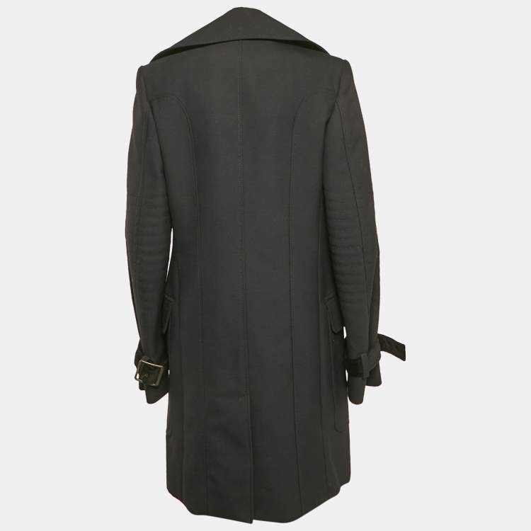 Pre Owned Just Cavalli Black Velvet Trim Wool Gabardine L