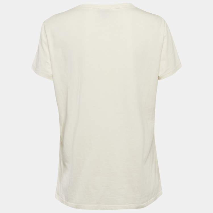 Pre Owned Just Cavalli Off White Logo Print Jersey T-Shirt XL