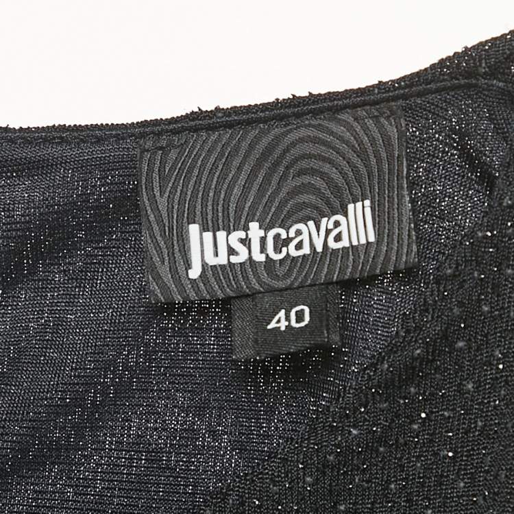 Pre Owned Just Cavalli Black Embellished Jersey Mini Dress S