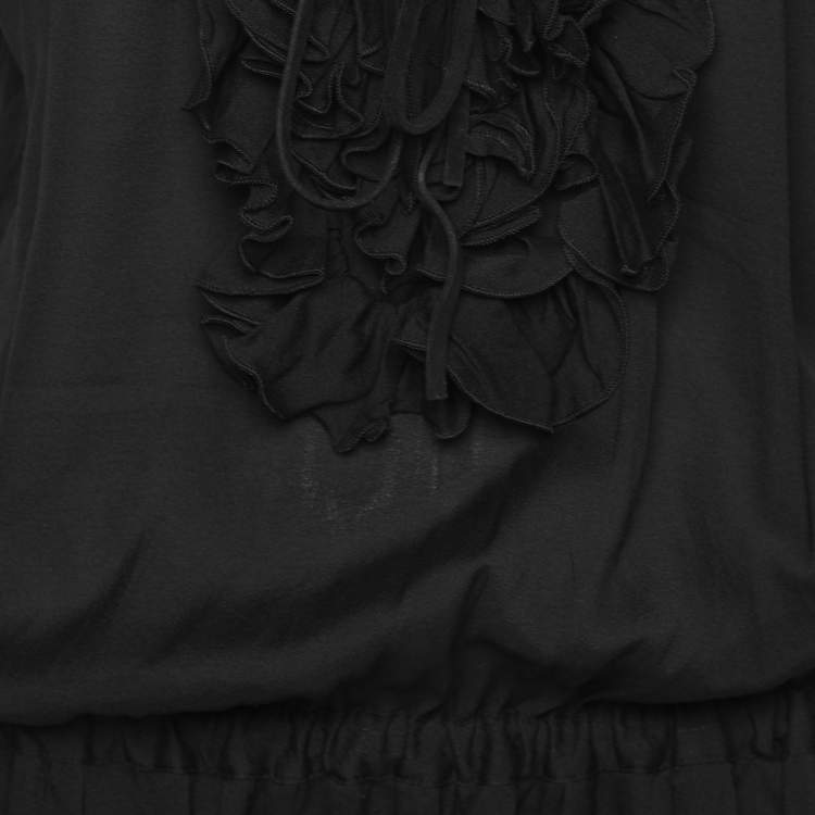 Pre Owned Just Cavalli Black Chiffon Midi Dress M