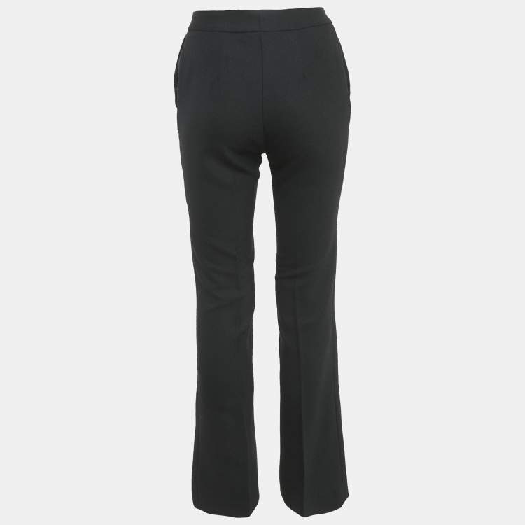 Pre Owned Just Cavalli Black Crepe Wool Formal Trousers S