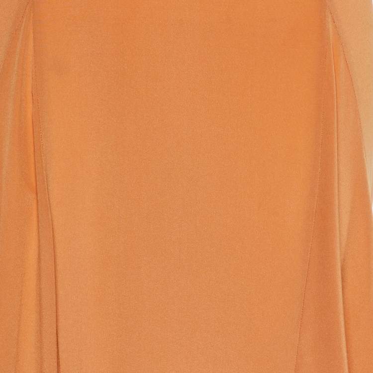 Pre Owned Just Cavalli Brick Brown Silk Maxi Skirt XL