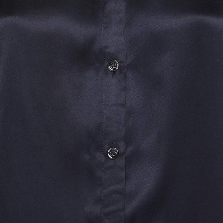 Pre Owned Just Cavalli Navy Blue Viscose Embellished Button Front Shirt M