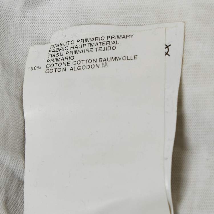Pre Owned Just Cavalli Off White Printed Cotton Blend V- Neck T-Shirt M