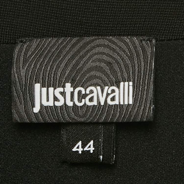 Pre Owned Just Cavalli Black Rhinestones Detail Jersey One Shoulder Short Dress M