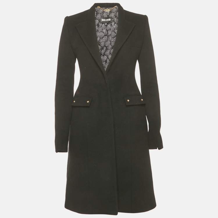 Pre Owned Just Cavalli Black Wool Tailored Coat S