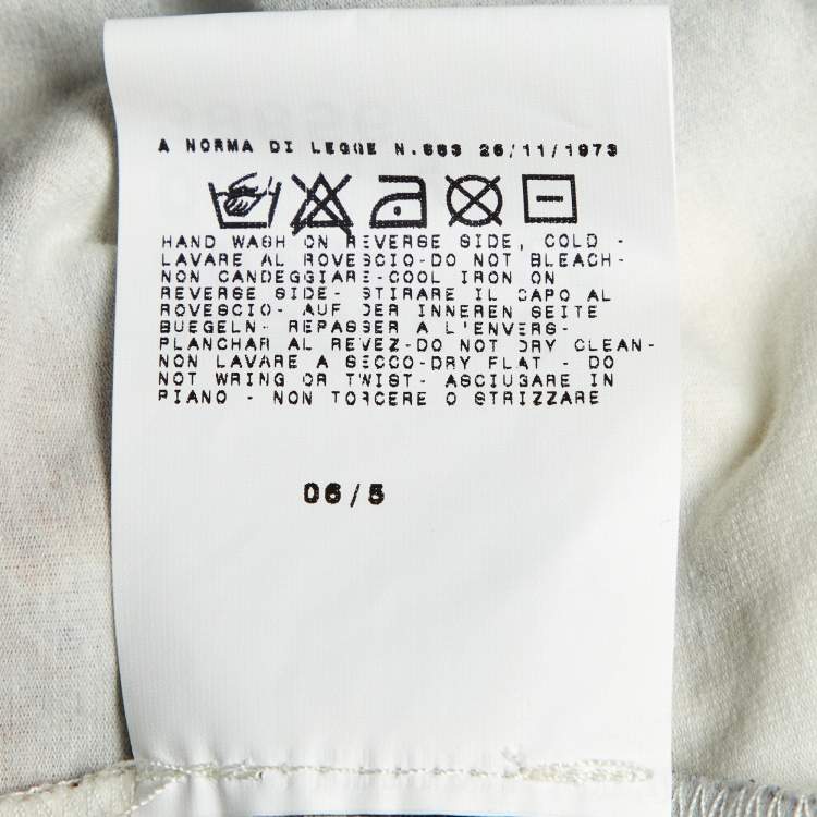 Pre Owned Just Cavalli  White Printed Cotton Long Seeve T-Shirt L