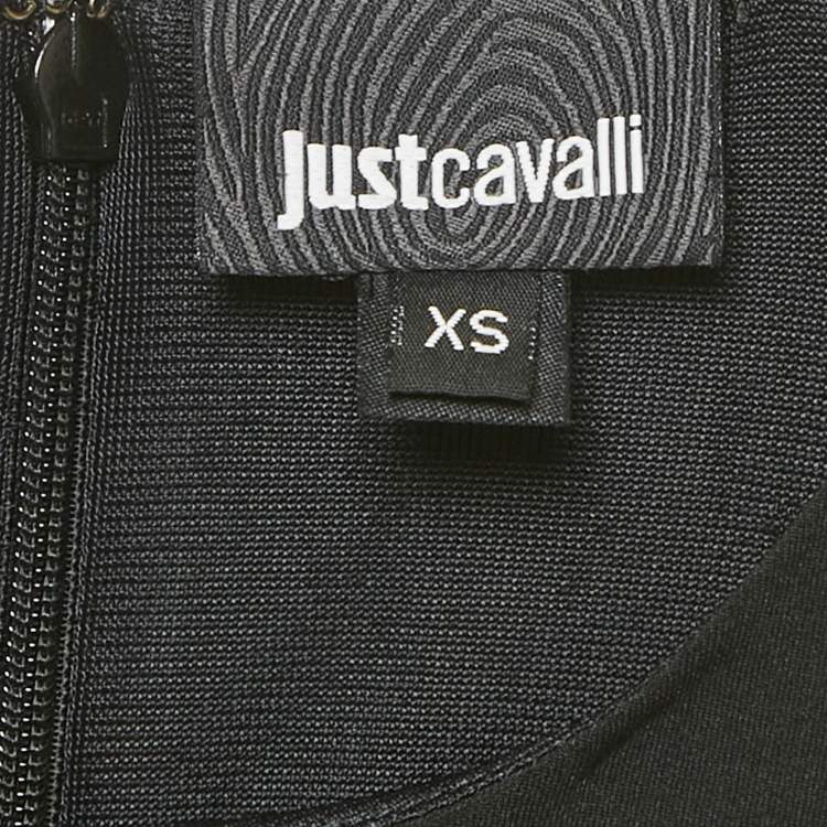 Pre Owned Just Cavalli Black Jersey Panel Detail Sleeveless Mini Dress XS