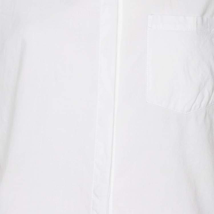 Pre Owned Just Cavalli White Cotton Button Front Top M