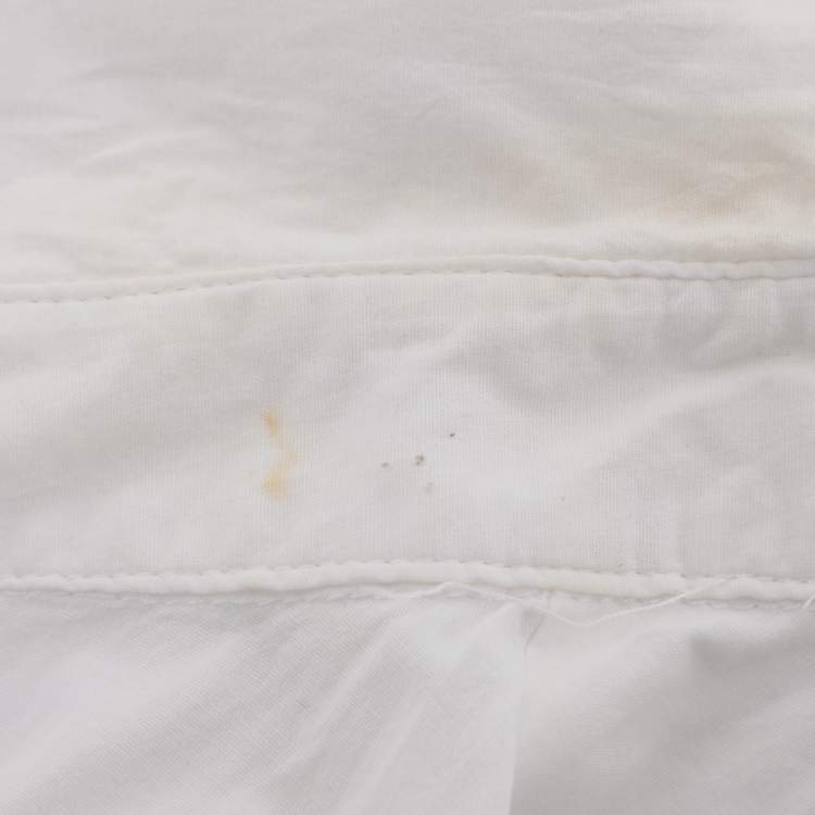 Pre Owned Just Cavalli White Cotton Button Front Top M