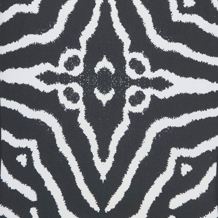 Pre Owned Just Cavalli Black Animal Print Crepe Asymmetrical Short Dress M 
