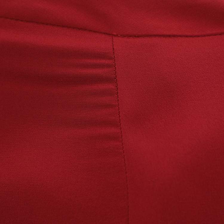 Pre Owned Just Cavalli Burgundy Crepe Maxi Skirt M