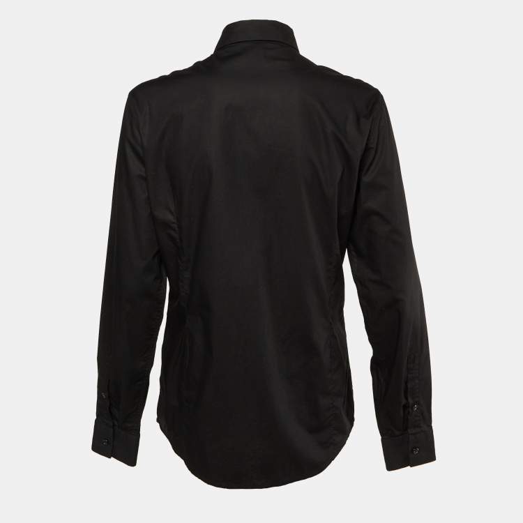 Pre Owned Just Cavalli Black Cotton Embellished Button Front Shirt L