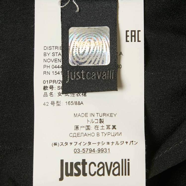 Pre Owned Just Cavalli Black Lace Embroidered Detail Mini Dress M