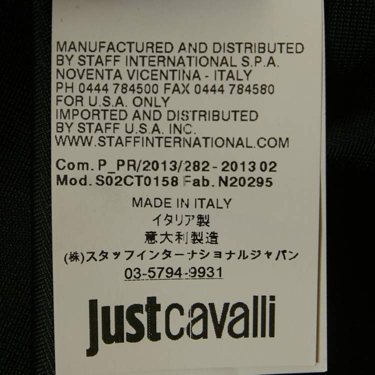 Pre Owned Just Cavalli Black Jersey Stud & Mesh Detail Mini Dress M