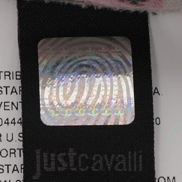 Pre Owned Just Cavalli Multicolor Printed Crepe Long Sleeve Tops S