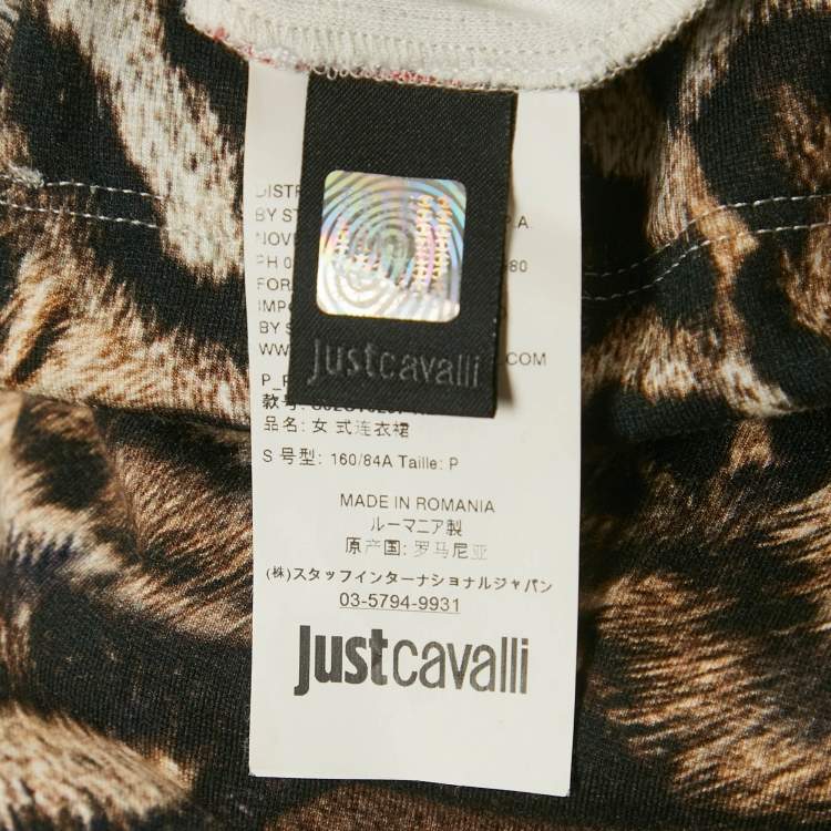 Pre Owned Just Cavalli Multicolor Animal Print Jersey Mini Dress S