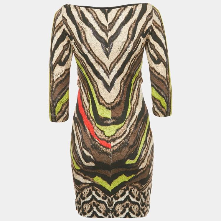 Pre Owned Just Cavalli Multicolor Animal Print Jersey Mini Dress S