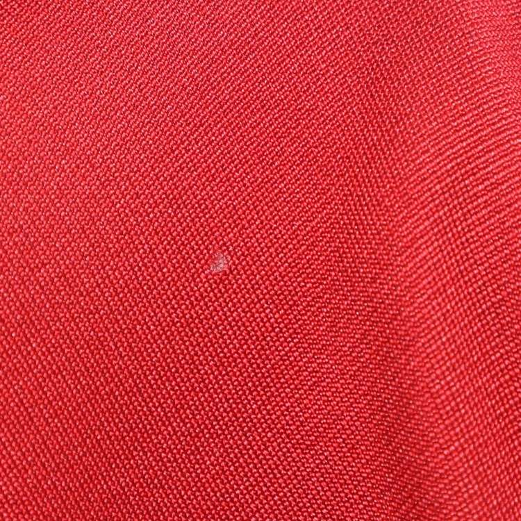 Pre Owned Just Cavalli Red Multicolor Printed Stretch Satin Long Sleeve V Neck Midi Dress L