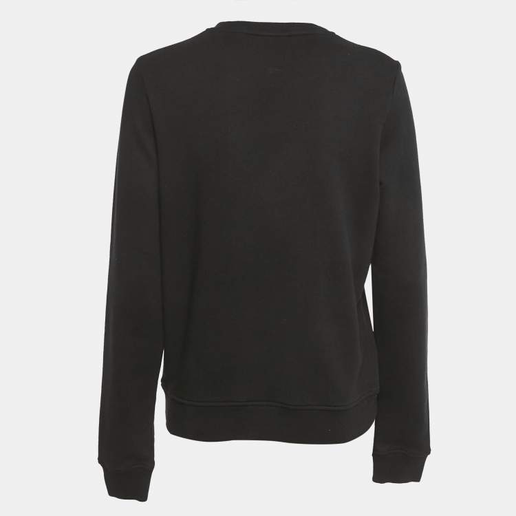 Pre Owned Just Cavalli Black Lion Embossed Cotton Sweatshirt S