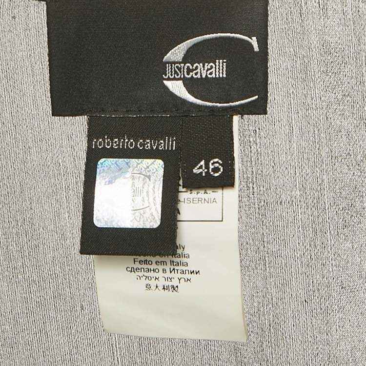 Pre Owned Just Cavalli Black Silk Ruffled Mini Dress L