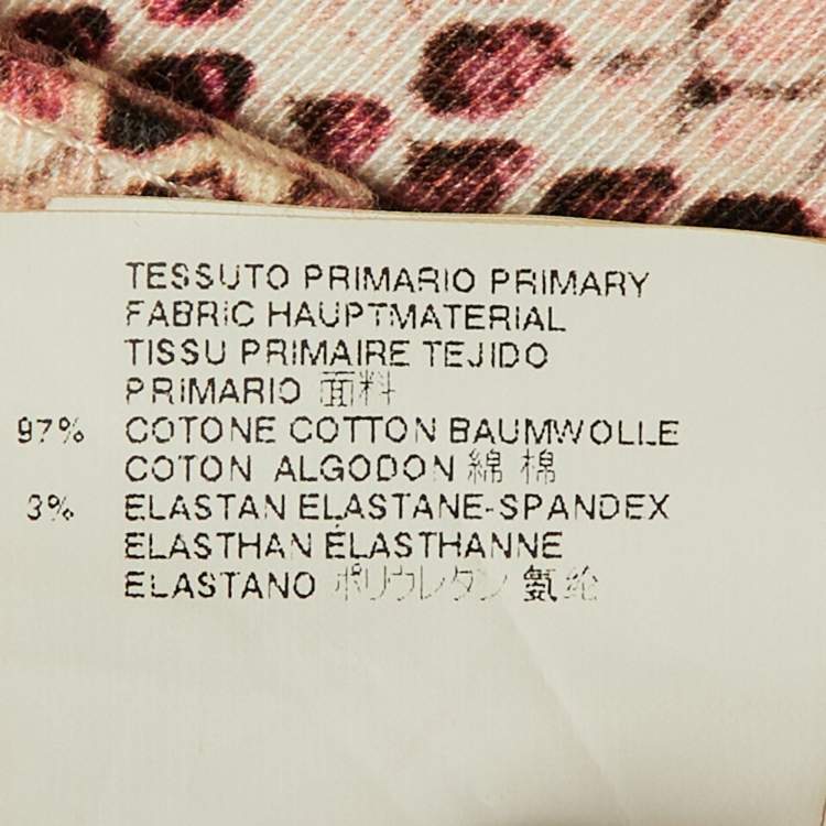 Pre Owned Just Cavalli Pink Animal Print Denim Skinny Fit Jeans L Waist 31"