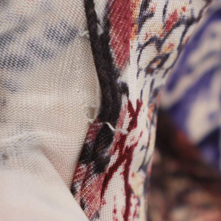 Pre Owned Just Cavalli Beige Printed Jersey Long Sleeve Tops L