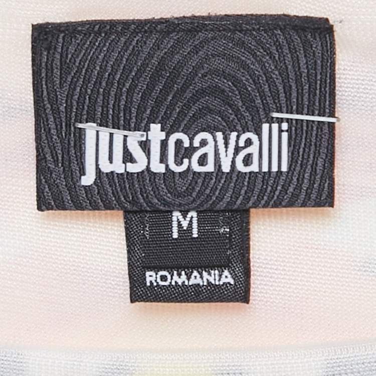 Pre Owned Just Cavalli Orange Printed Jersey Mini Dress M